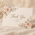 Blush Floral Personalized Thank You Card Set