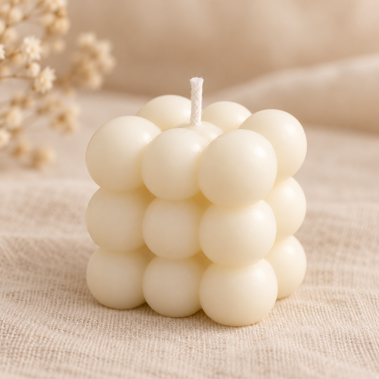 Ivory Bubble Candle Favor Set